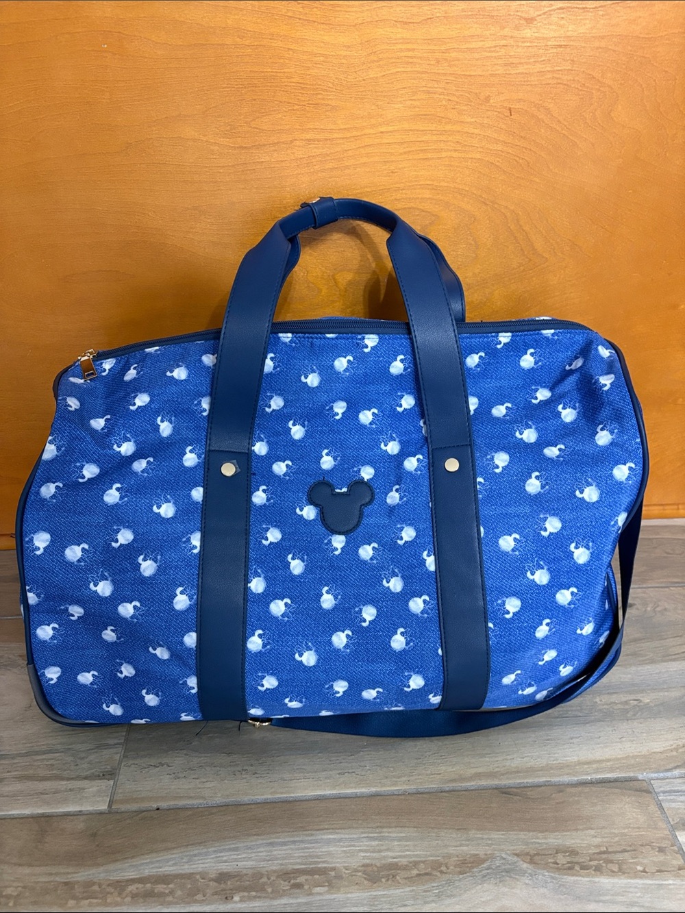 Bioworld Blue Patterned Duffel Bag with Navy Trim